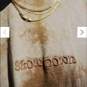 Urban Outfitters Slow Down Embroidered Cloud Wash Tee